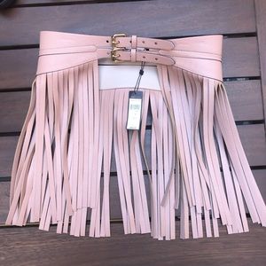 BCBG MAXAZRIA Contour Waist Fringe Belt